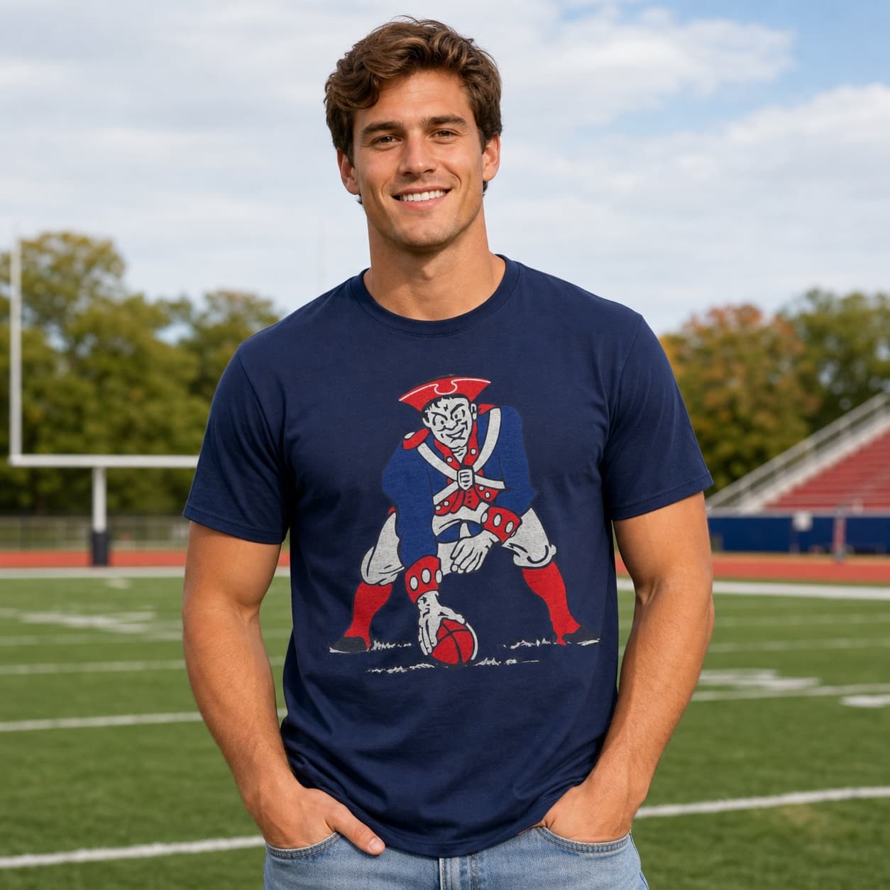 Boston Patriots Retro Football 1964 Artwork Shirt