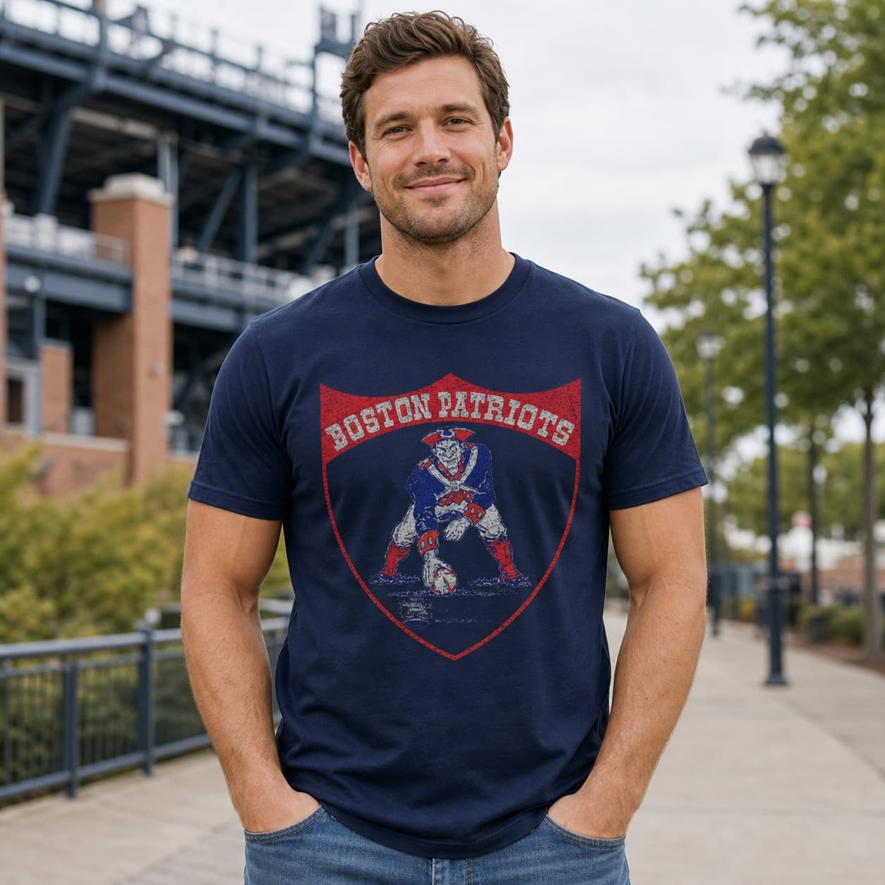 Boston Patriots Retro Football 1965 Artwork Shirt