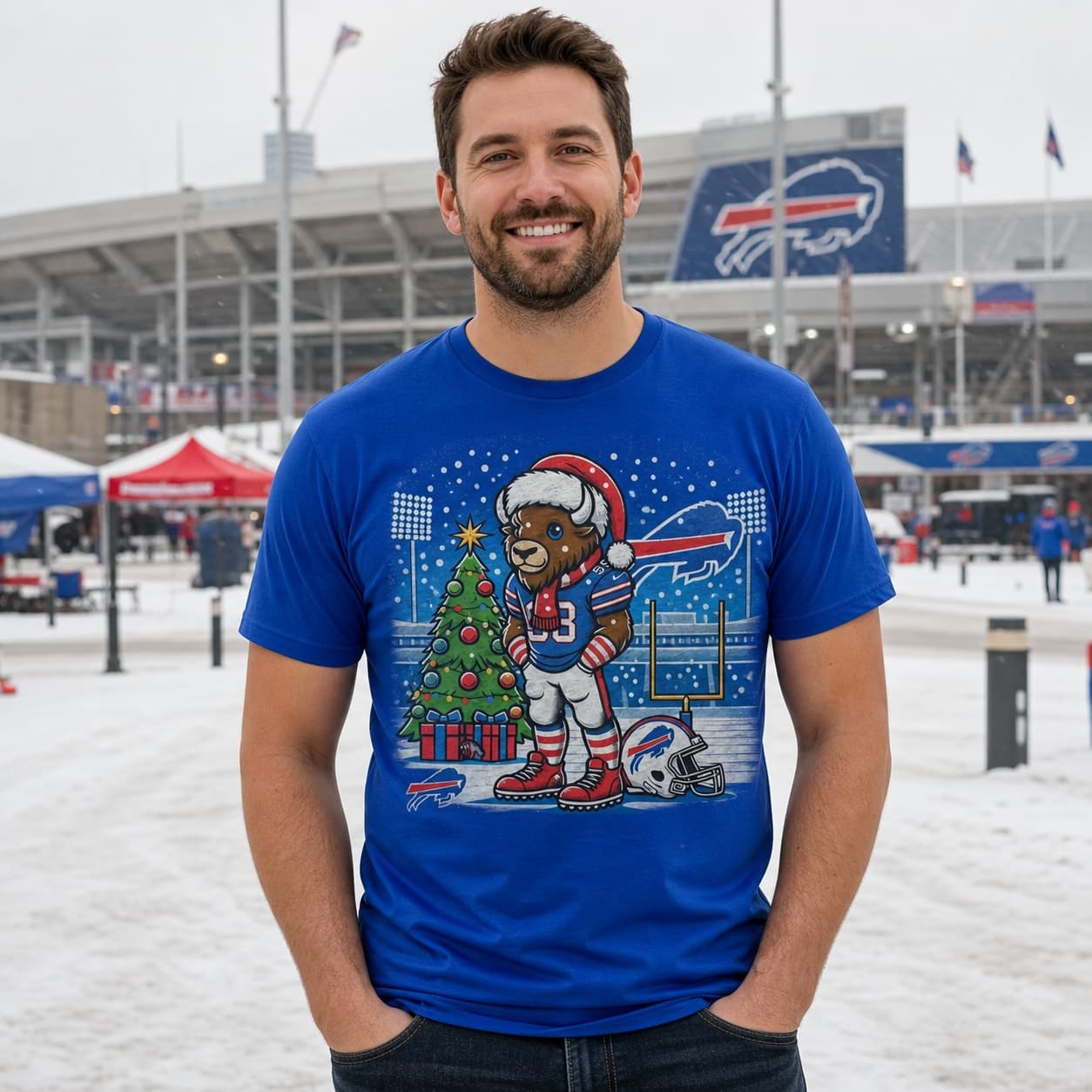 Buffalo Bills Holiday Stadium Exclusive Retro Football Artwork Shirt