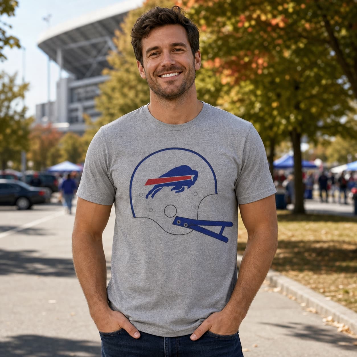 Buffalo Bills Retro Football Helmet 1976 Artwork Shirt