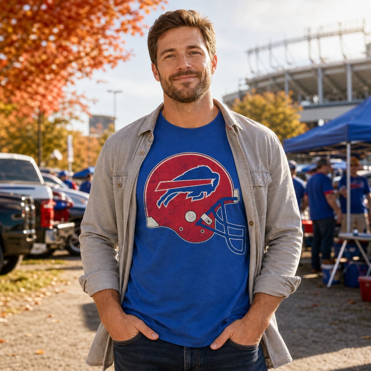 Buffalo Bills Retro Football Helmet 1984 Artwork Shirt