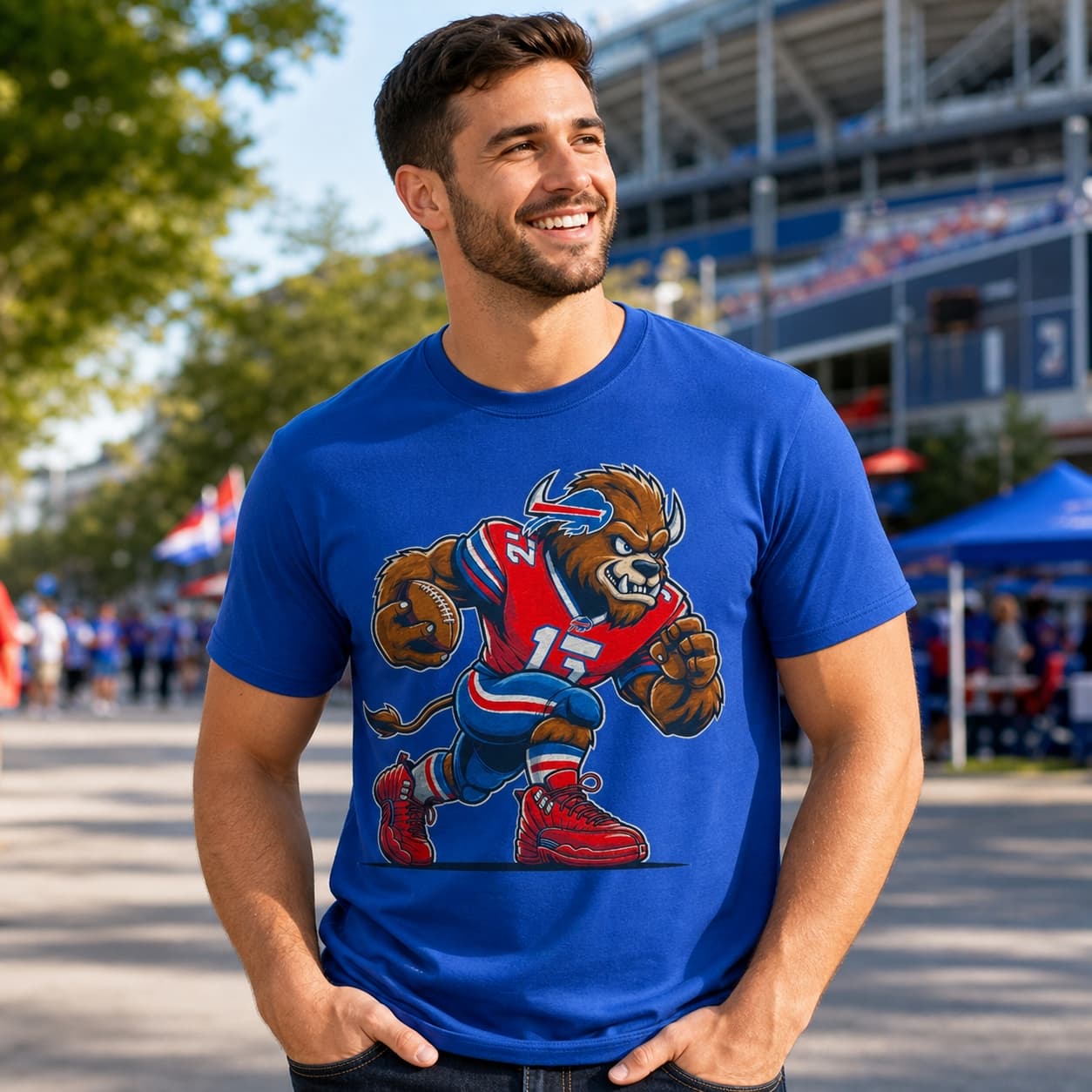 Buffalo Bills Retro Football Mascot Artwork Shirt