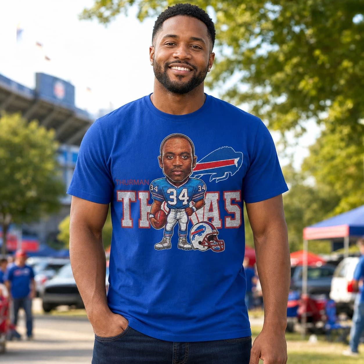 Buffalo Bills Thurman Thomas Exclusive Retro Football 1989 Artwork Shirt