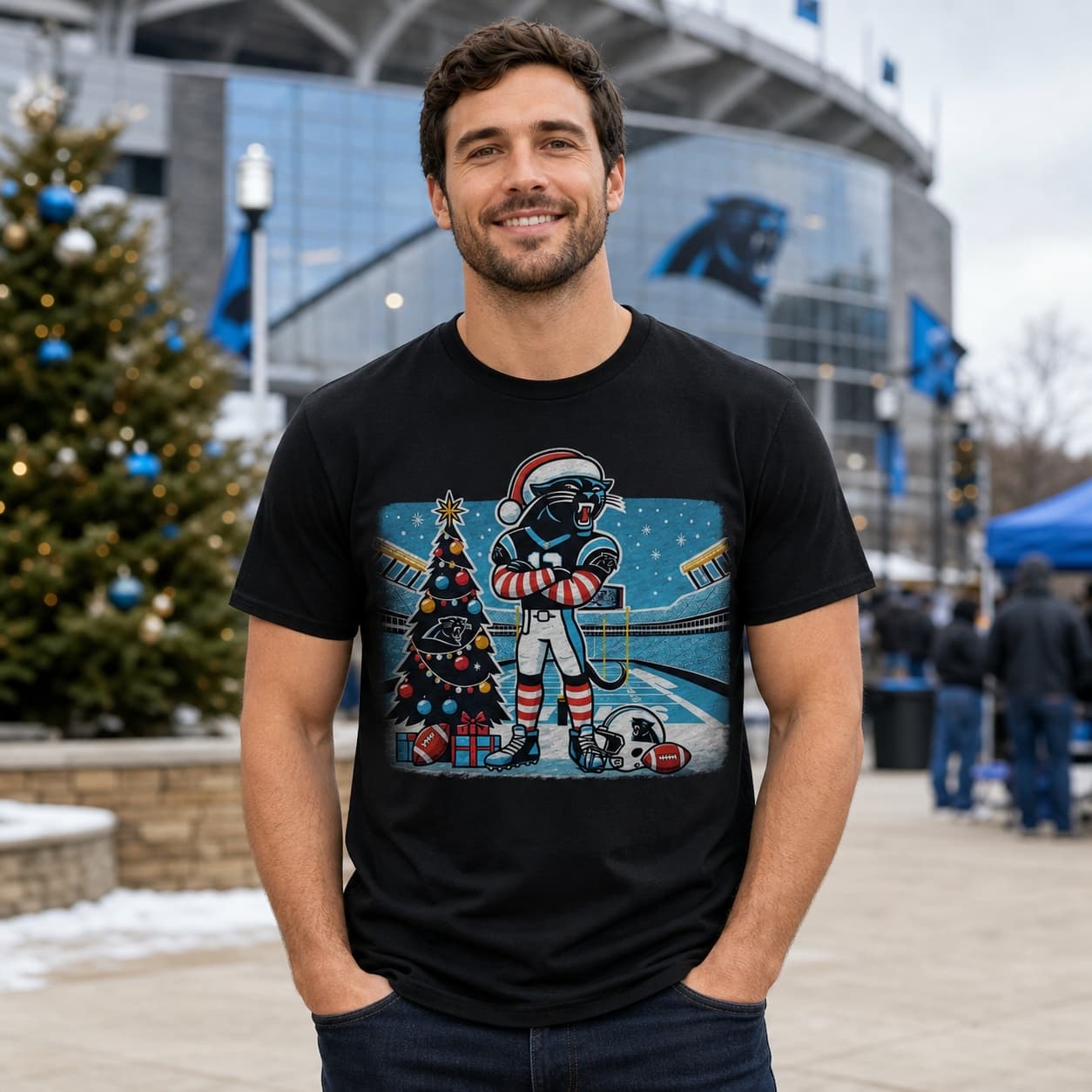Carolina Panthers Holiday Exclusive Retro Football Artwork Shirt