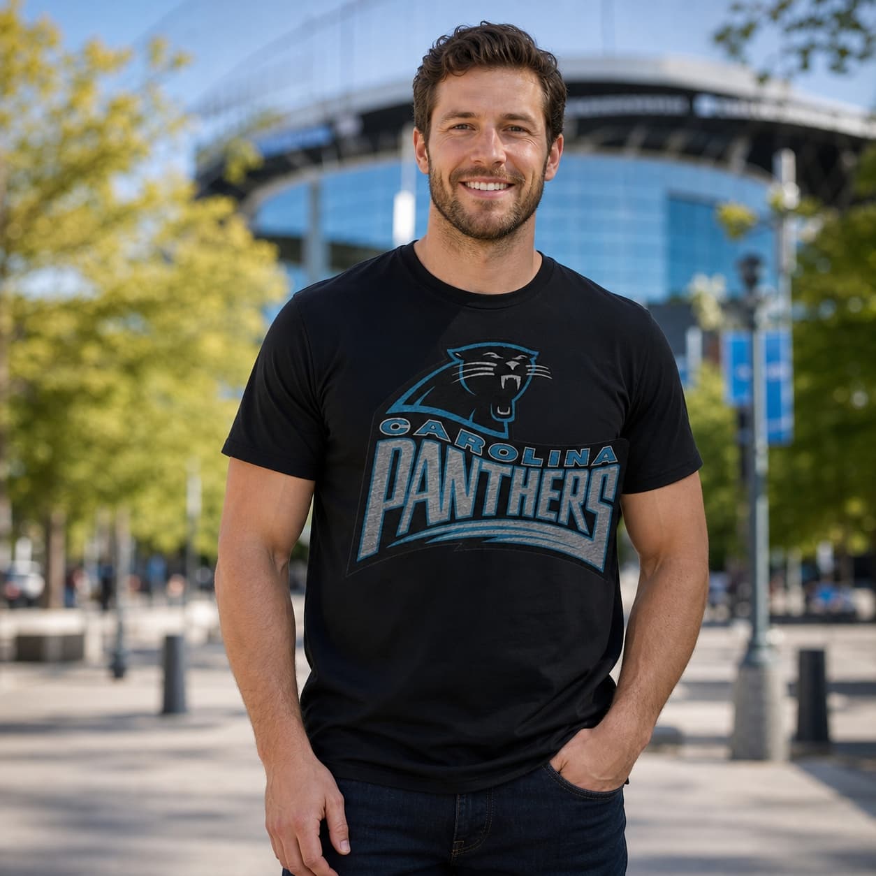 Carolina Panthers Retro Football 1995 Artwork Shirt
