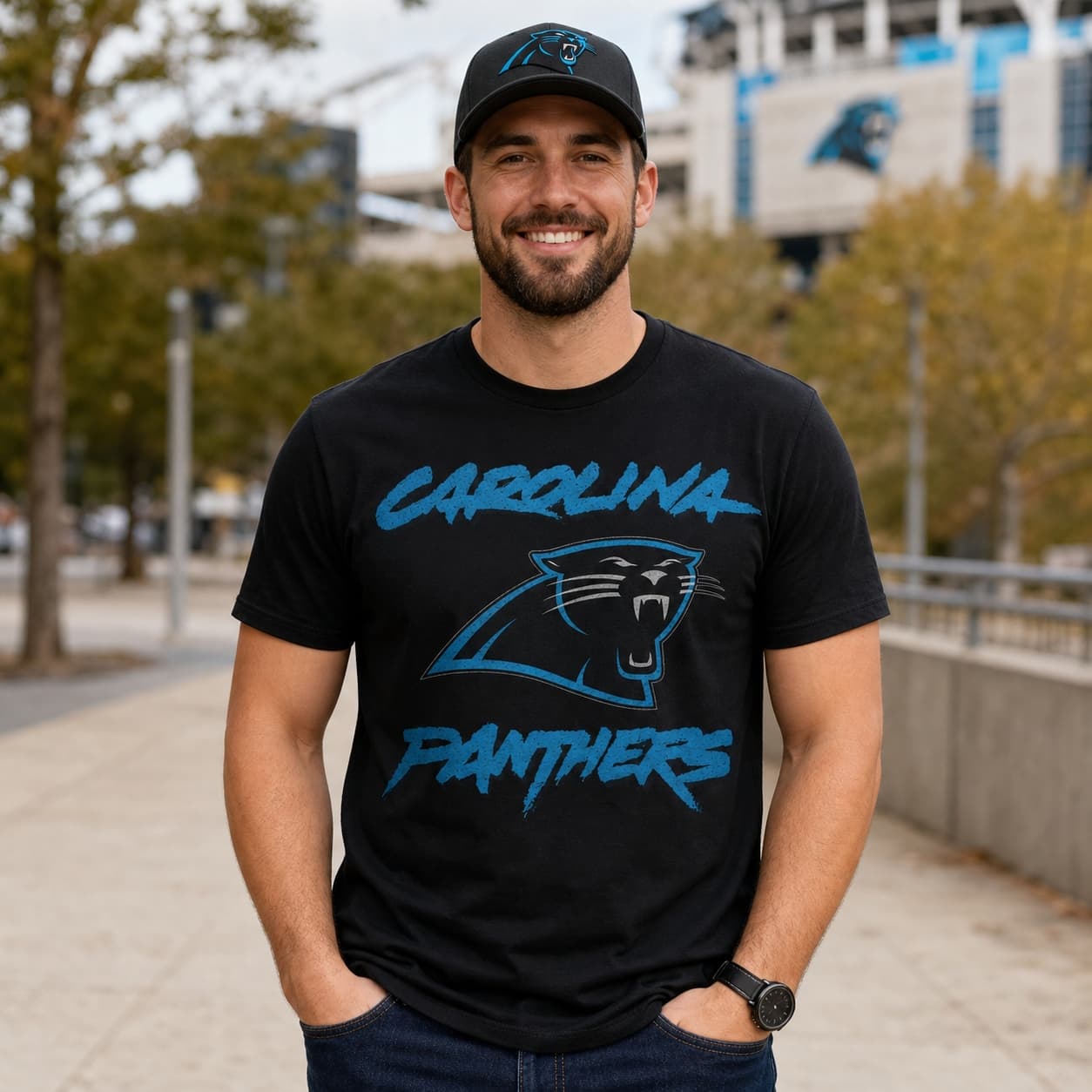 Carolina Panthers Retro Football 1997 Artwork Shirt