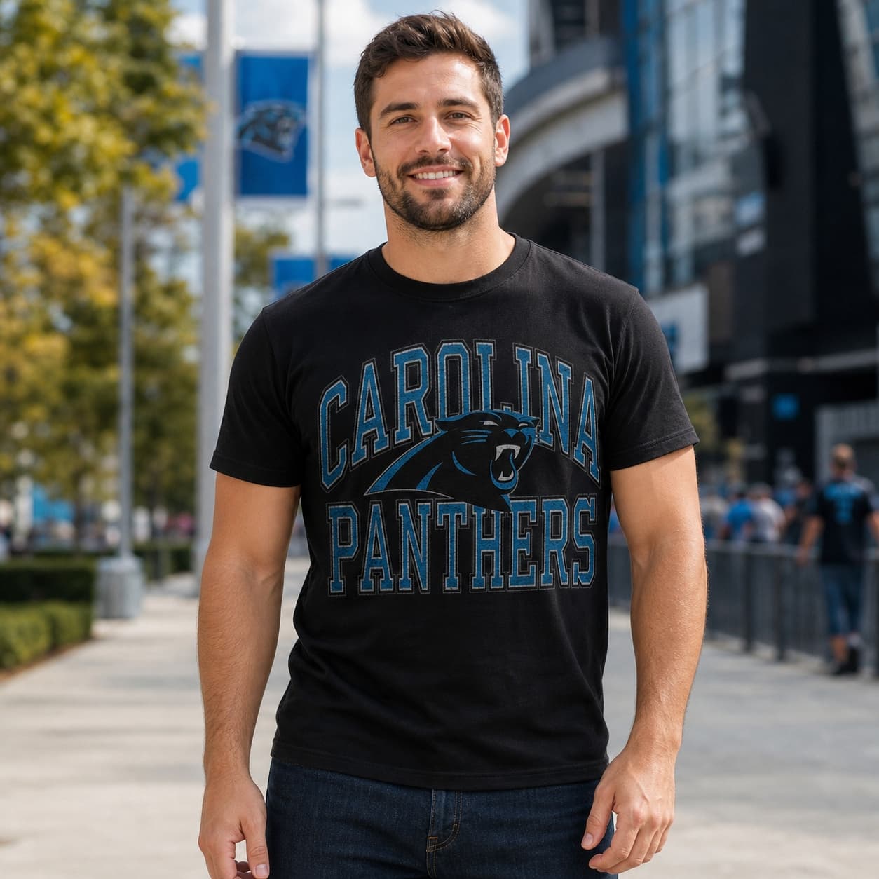 Carolina Panthers Retro Football 1999 Artwork Shirt