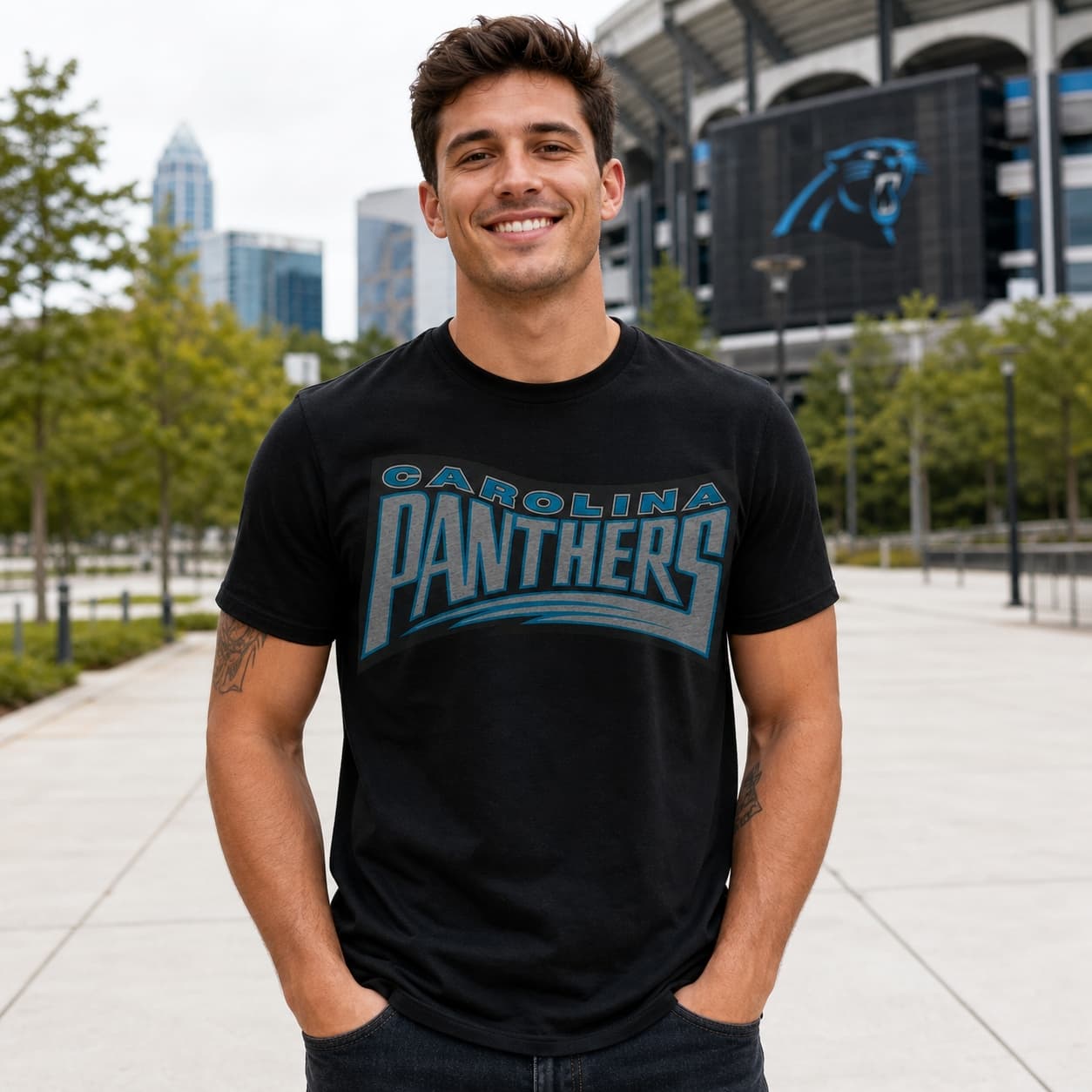 Carolina Panthers Retro Football Artwork Shirt