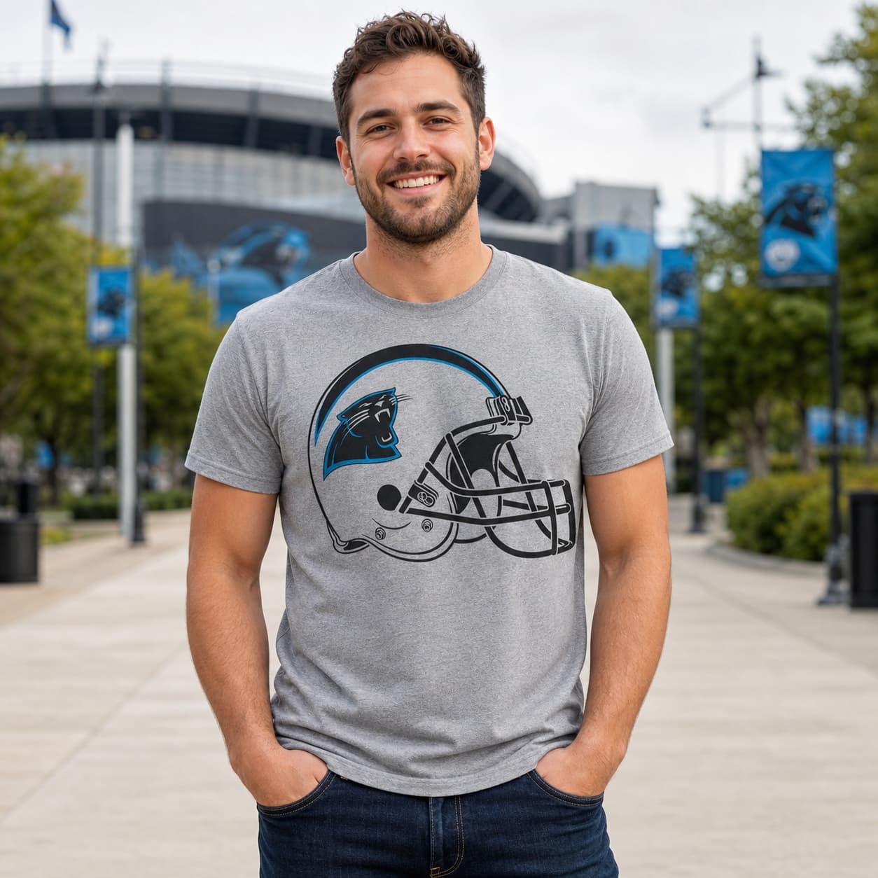 Carolina Panthers Retro Football Helmet 1995 Artwork Shirt