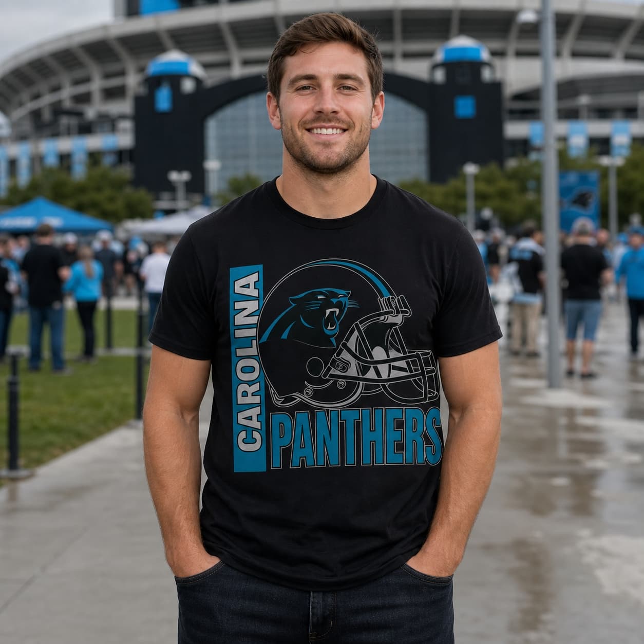 Carolina Panthers Retro Rivals Football Helmet Artwork Shirt