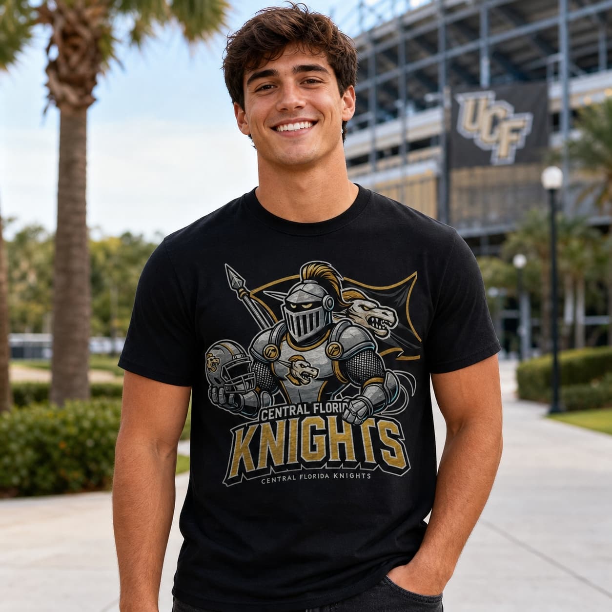 Central Florida Knights Exclusive Retro Football Flag Artwork Shirt