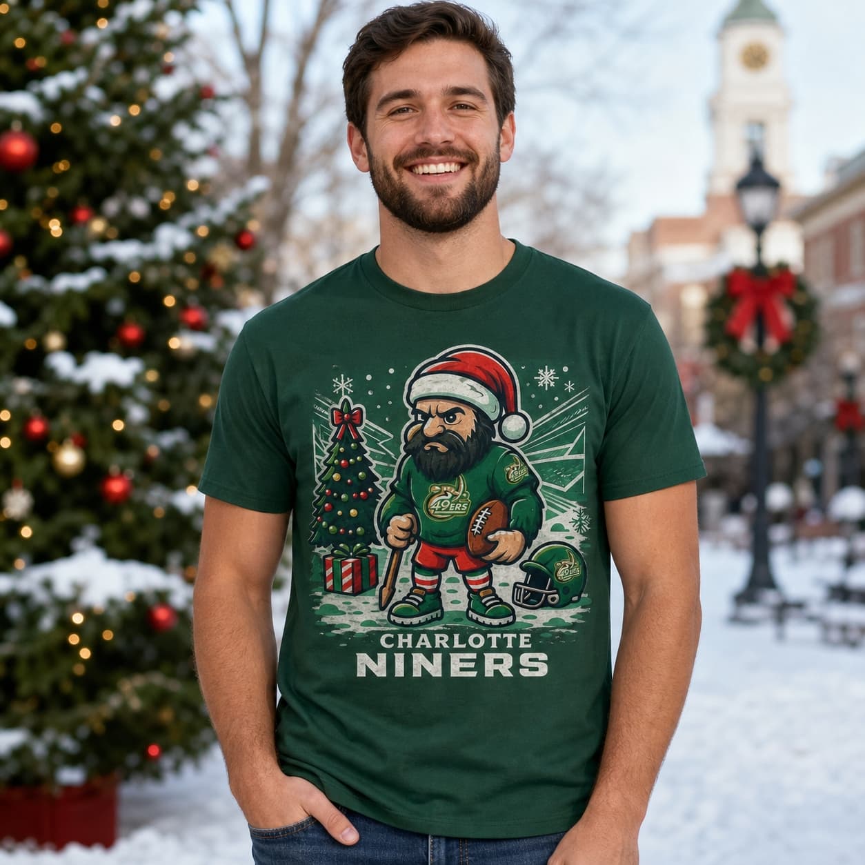 Charlotte 49ers Holiday Exclusive Retro Football Artwork Shirt