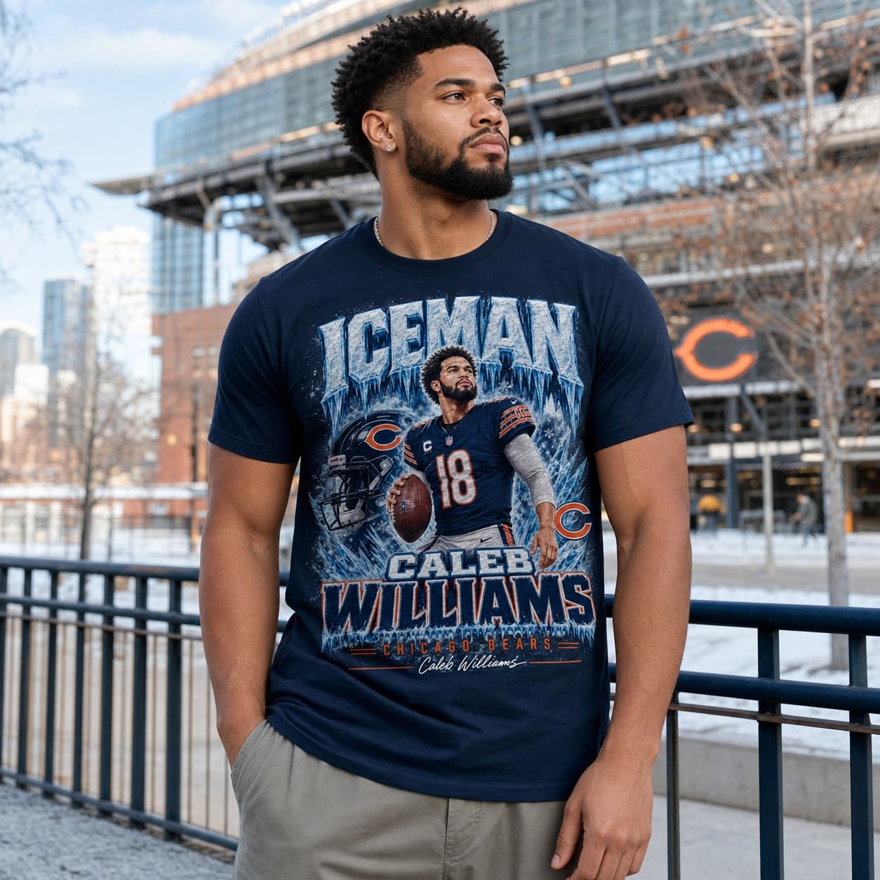 Chicago Bears Caleb Williams Iceman Football T-Shirt