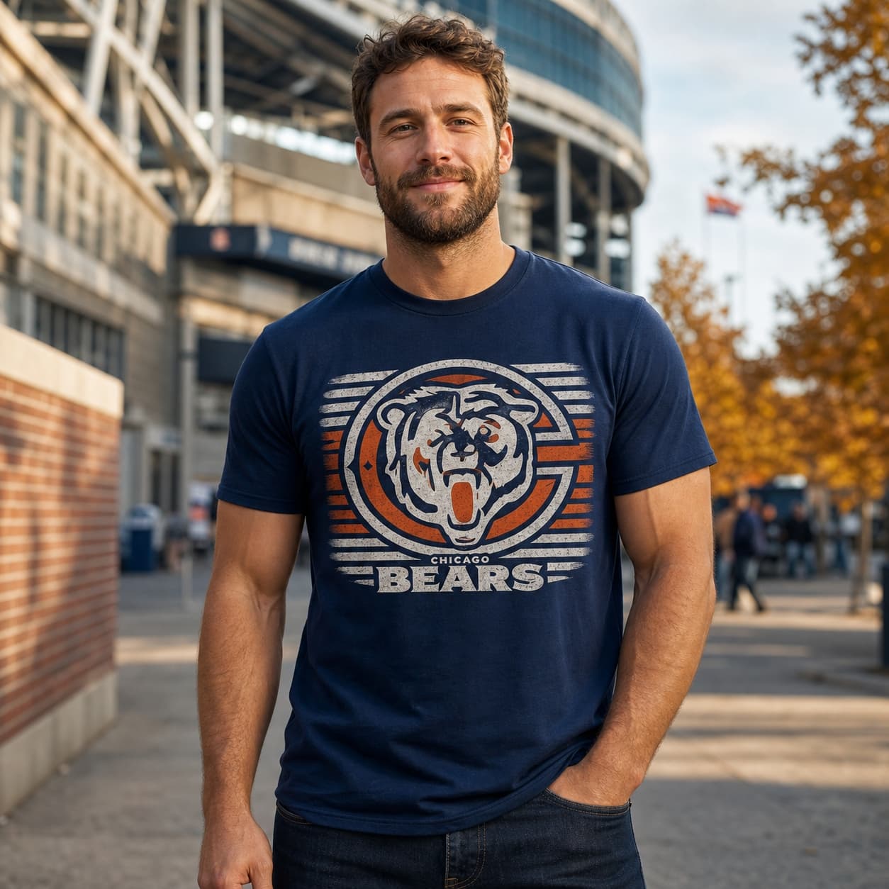 Chicago Bears Exclusive Retro Football Team Mascot Artwork Shirt