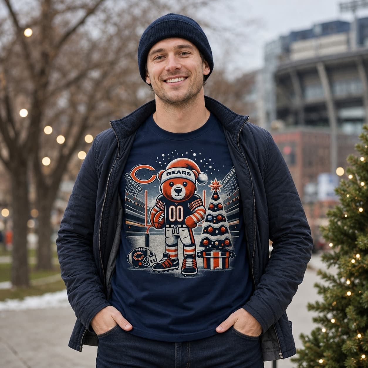 Chicago Bears Holiday Exclusive Retro Football Artwork Shirt
