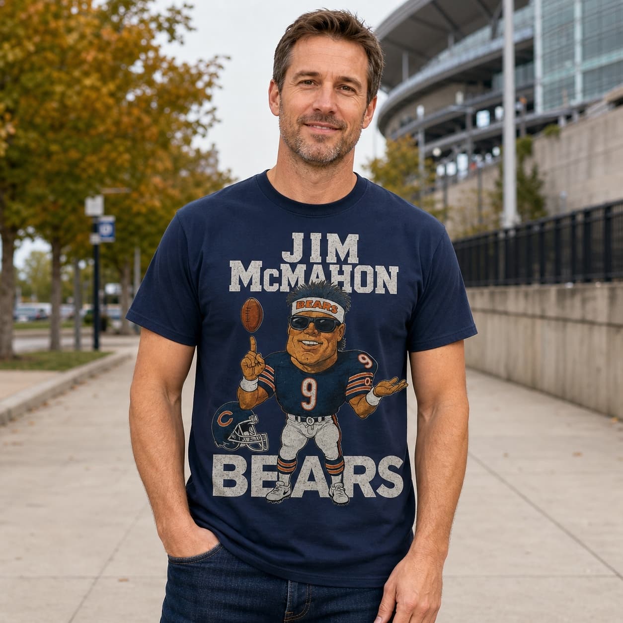 Chicago Bears Jim McMahon Exclusive Retro Football 1985 Artwork Shirt