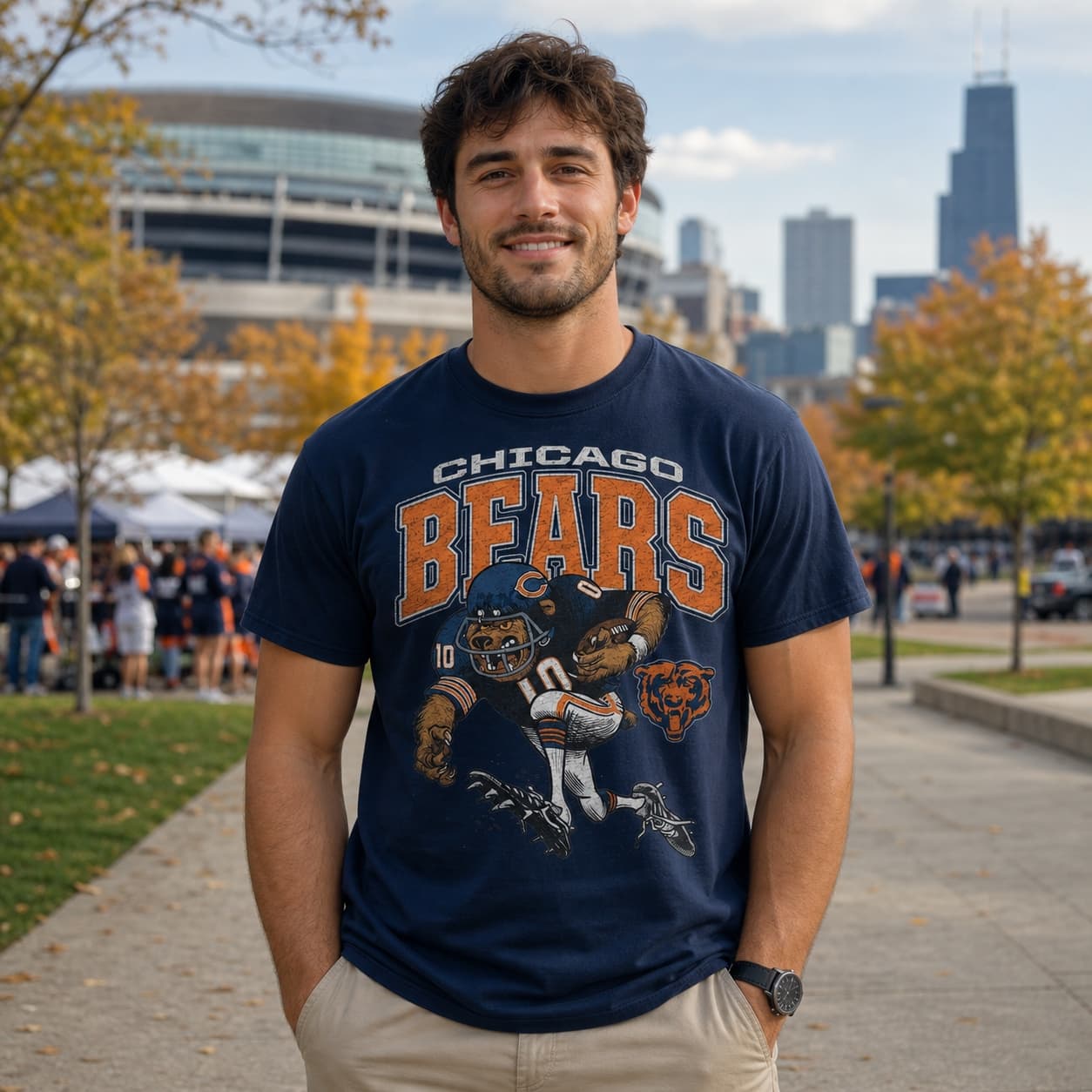 Chicago Bears Mascot Retro Football 1992 Artwork Shirt