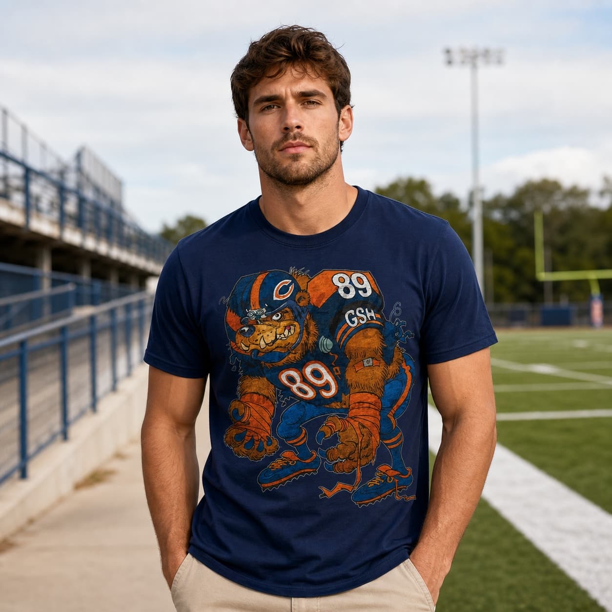 Chicago Bears Retro Mascot Football 1993 Artwork Shirt