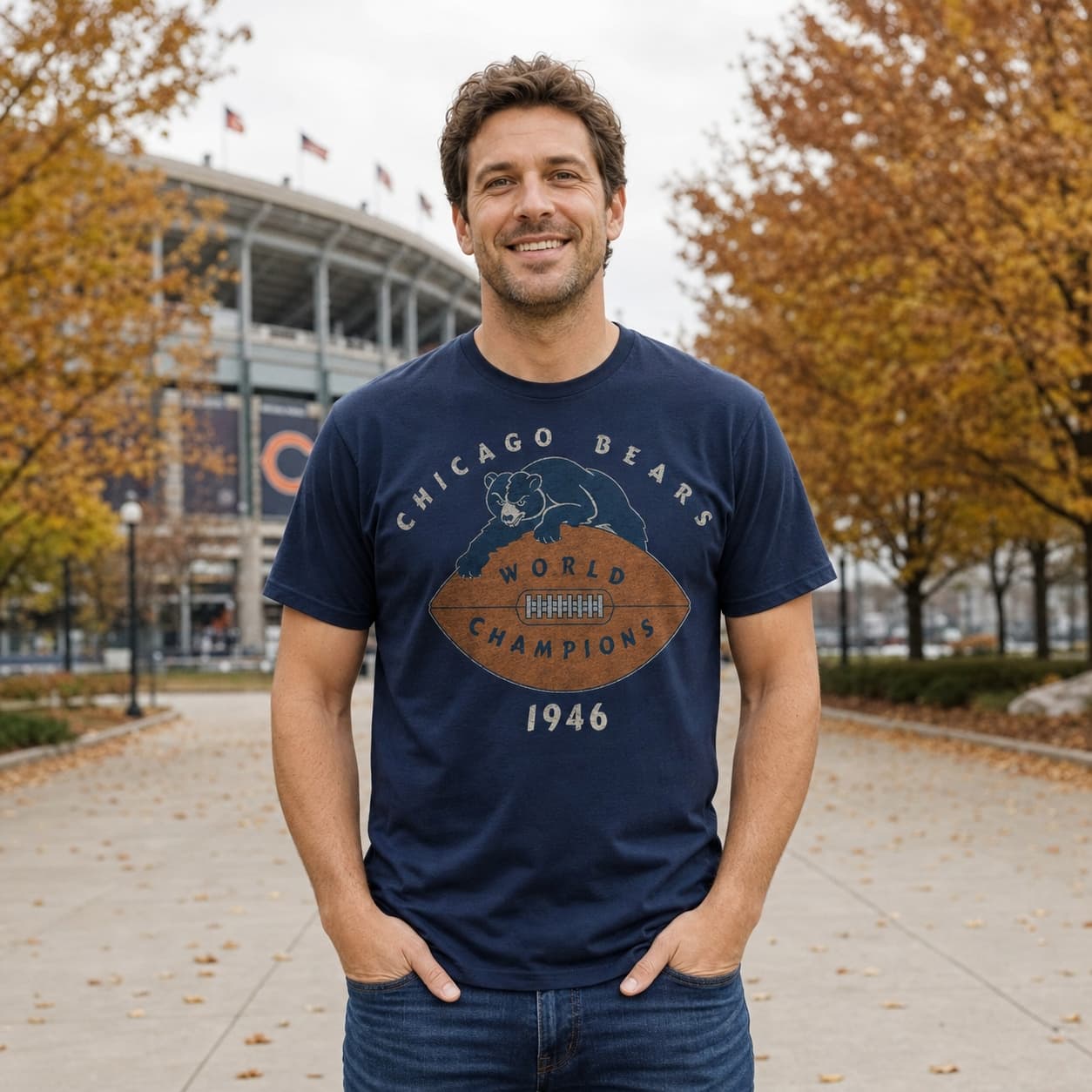 Chicago Bears Retro World Champions Football 1946 Artwork Shirt