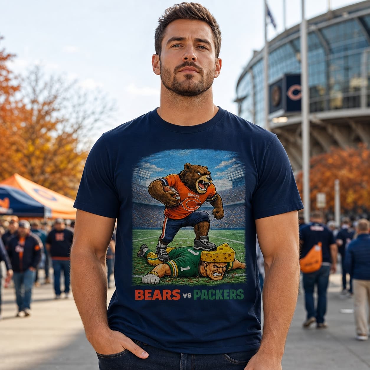 Chicago Bears vs. Green Bay Packers Rivals Football T-Shirt