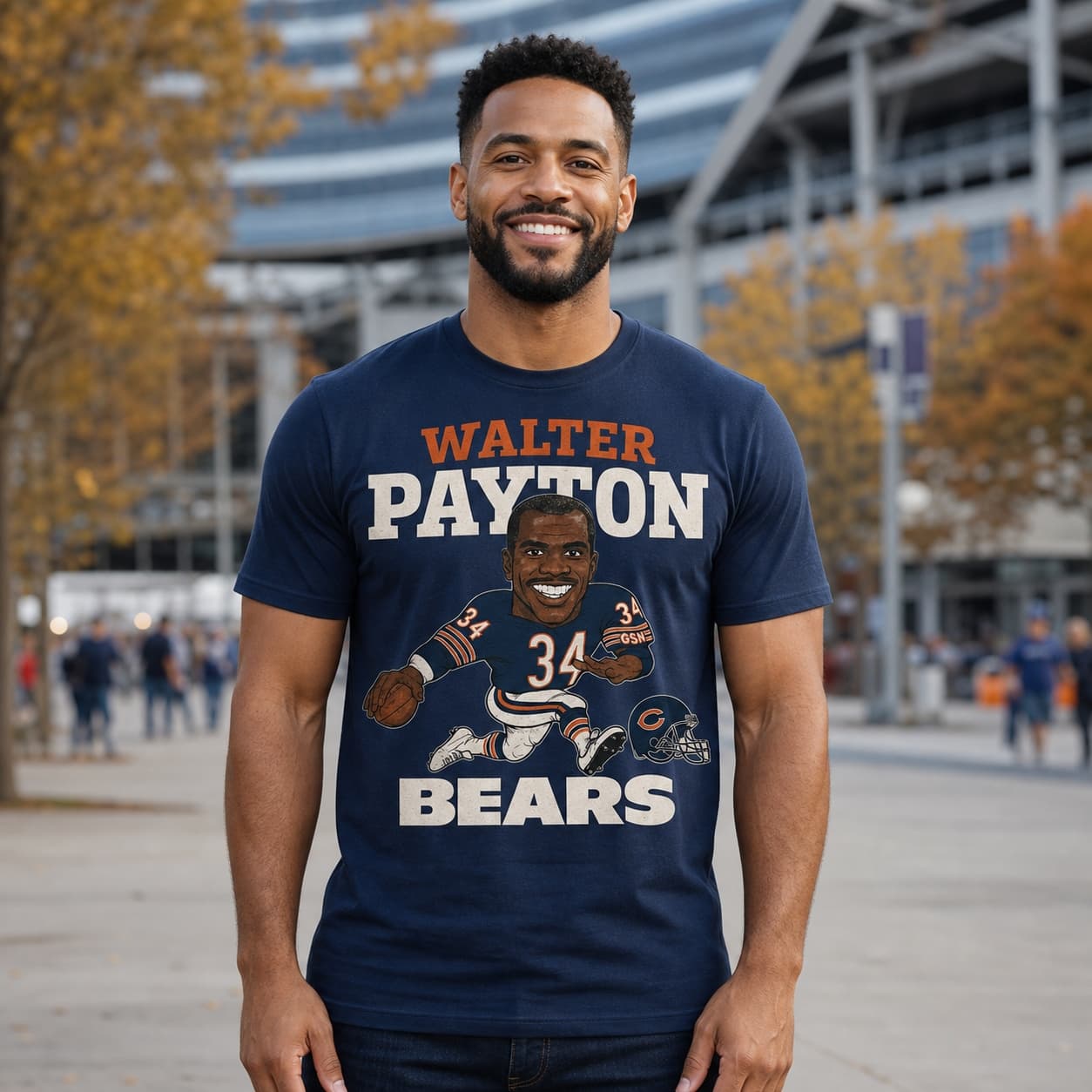 Chicago Bears Walter Payton Retro Football 1986 Artwork Shirt