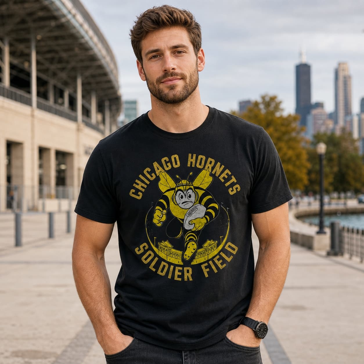 Chicago Hornets Bears Retro Football 1949 Artwork Shirt