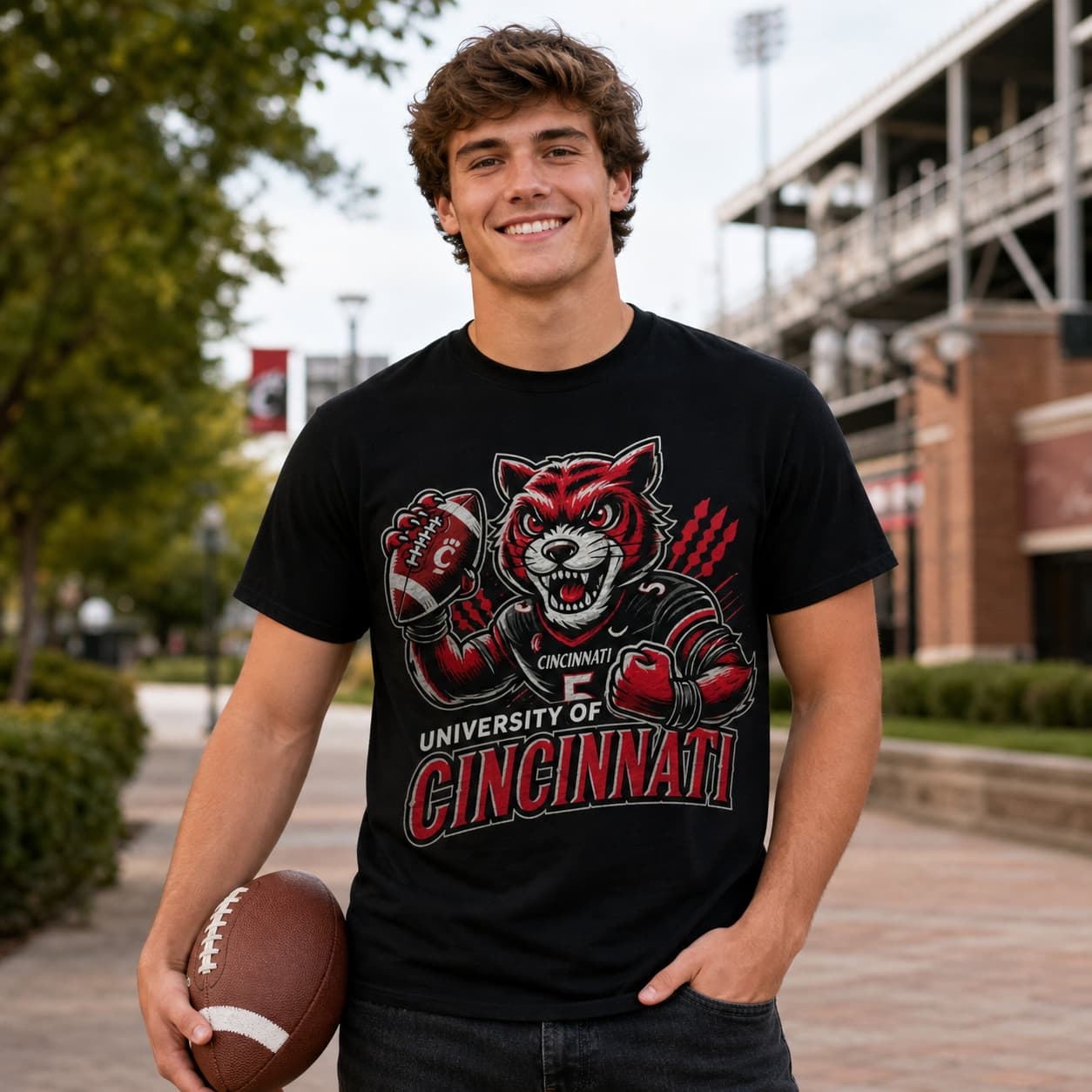 Cincinnati Bearcats Exclusive Retro Football Artwork Shirt