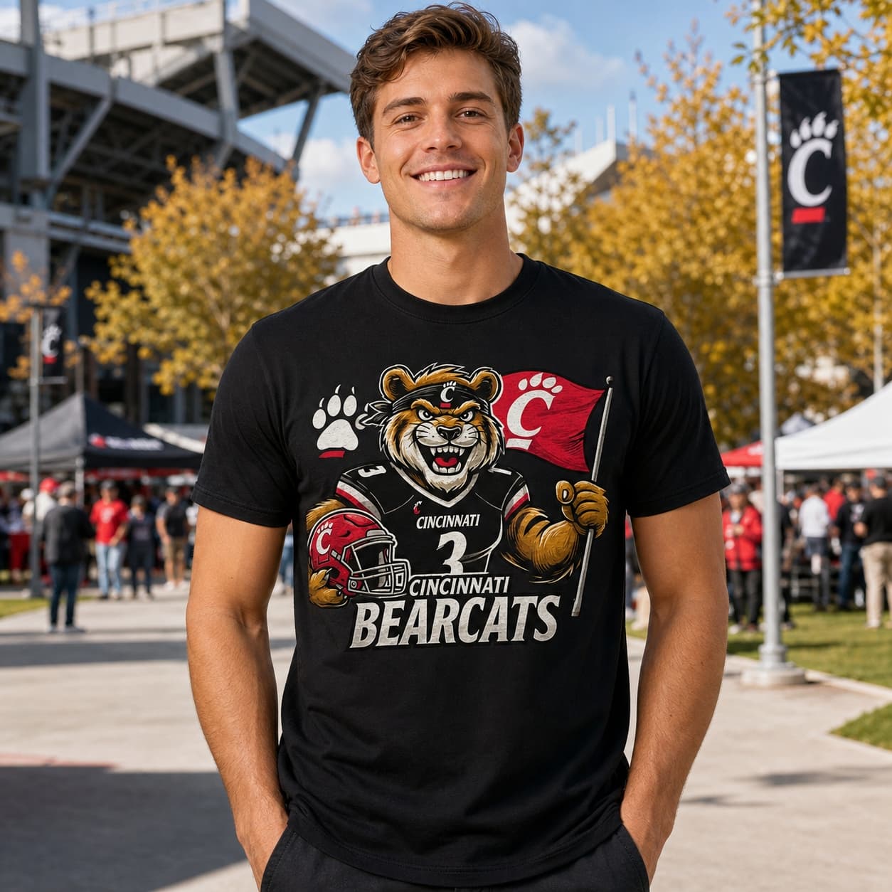 Cincinnati Bearcats Exclusive Retro Football Flag Artwork Shirt