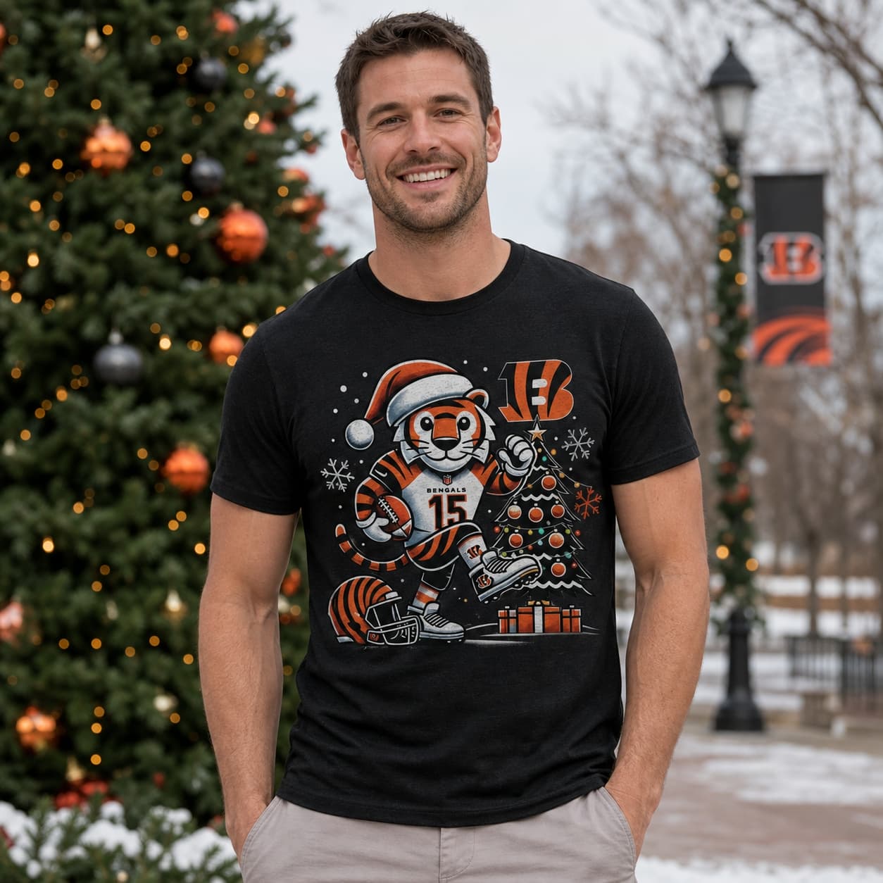 Cincinnati Bengals Holiday Exclusive Retro Football Artwork Shirt