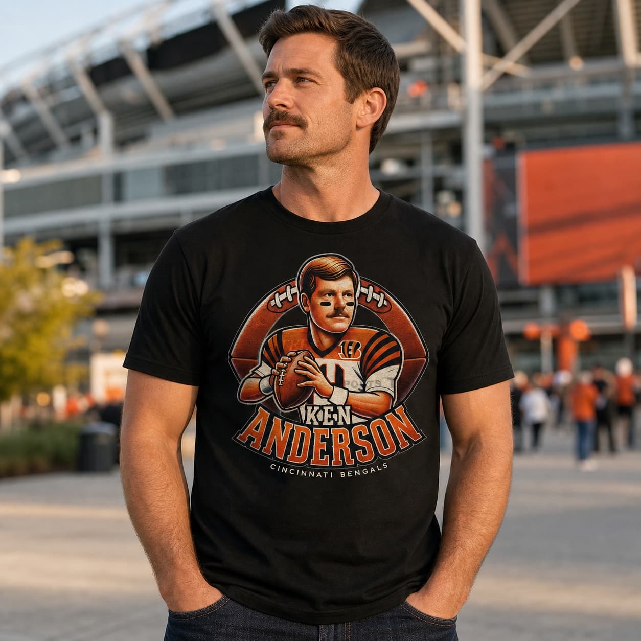 Cincinnati Bengals Ken Anderson Exclusive Retro Football Artwork Shirt