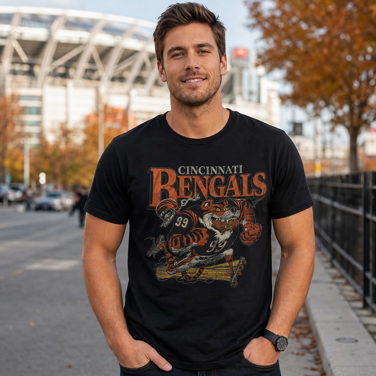 Cincinnati Bengals Mascot Retro Football 1991 Artwork Shirt