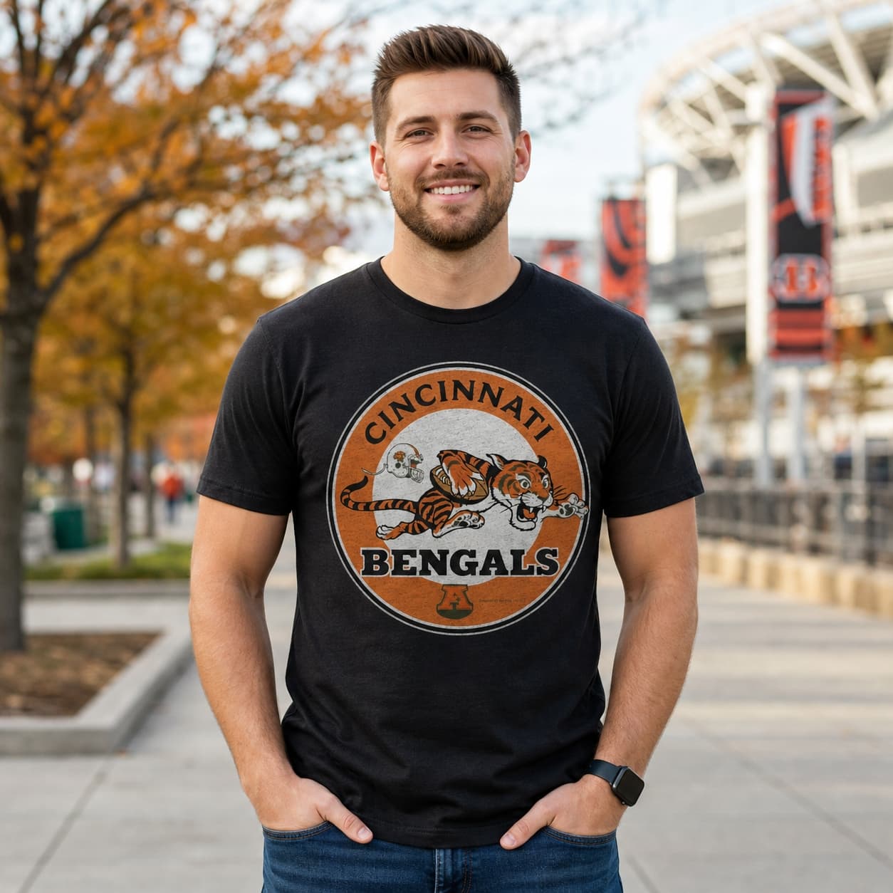 Cincinnati Bengals Rare Retro Football 1968 Artwork Shirt