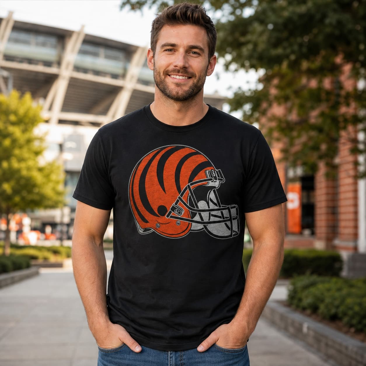 Cincinnati Bengals Retro Football Helmet 1988 Artwork Shirt