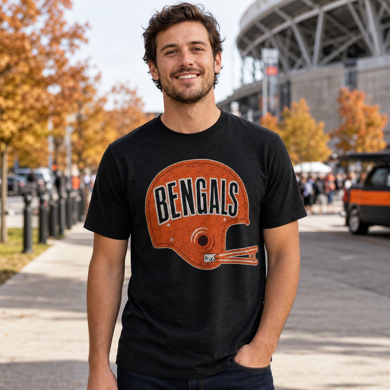Cincinnati Bengals Retro Helmet 1970 Artwork Shirt