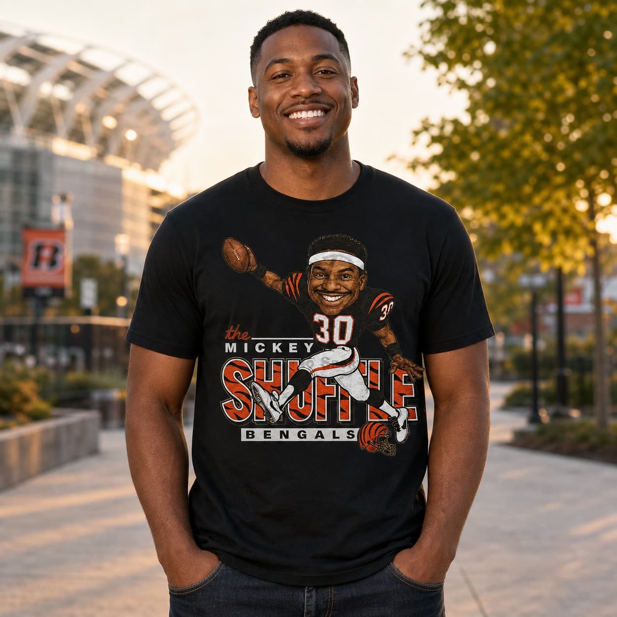 Cincinnati Bengals Retro Ickey Woods Shuffle Football 1988 Artwork Shirt