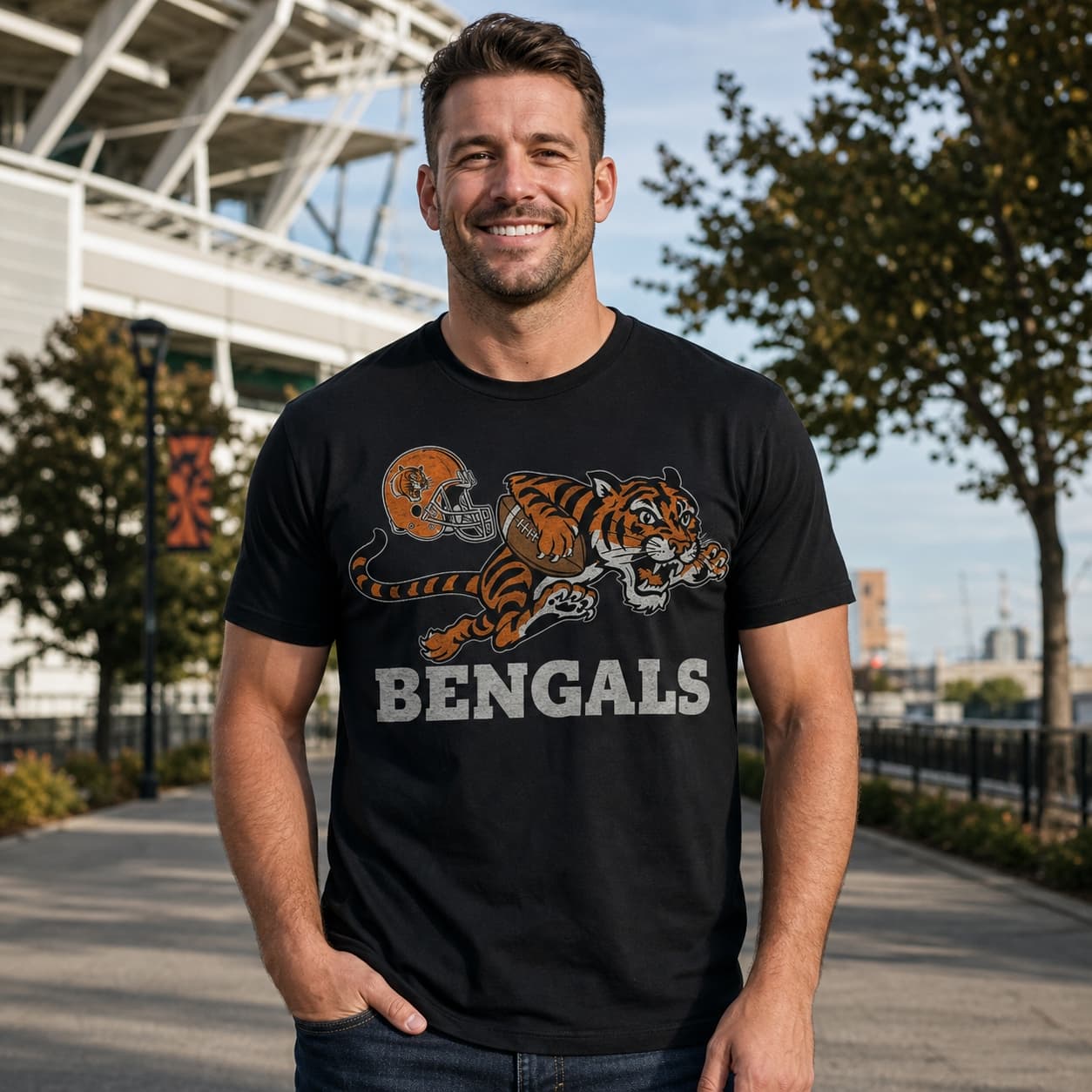 Cincinnati Bengals Retro Mascot Football 1968 Artwork Shirt