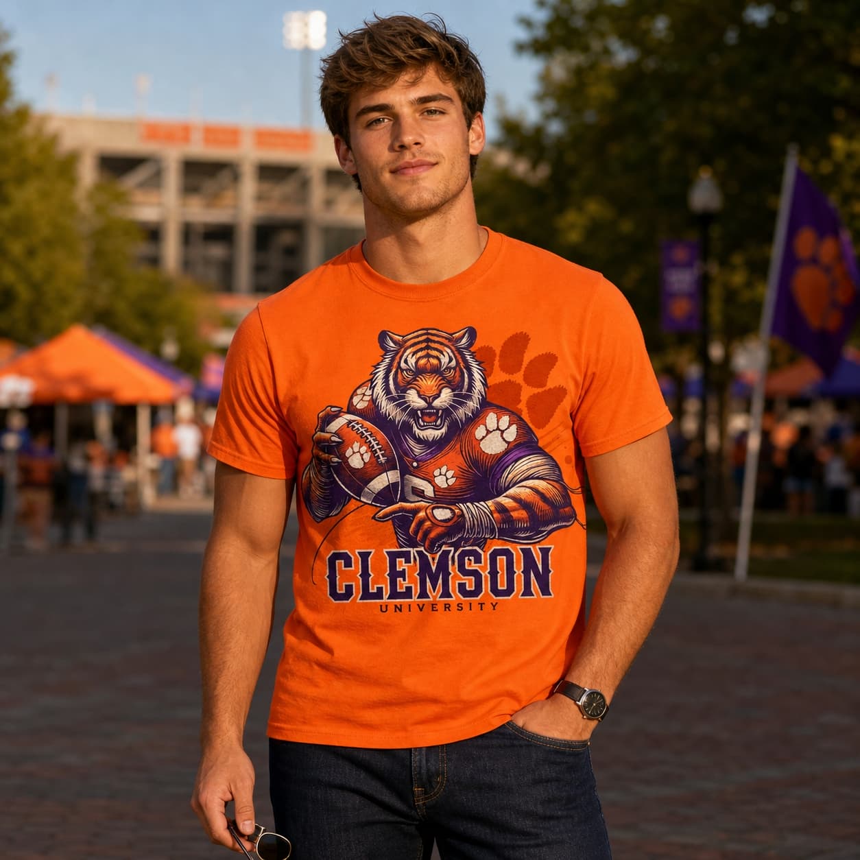 Clemson Tigers Exclusive Retro Football Classic Artwork Shirt