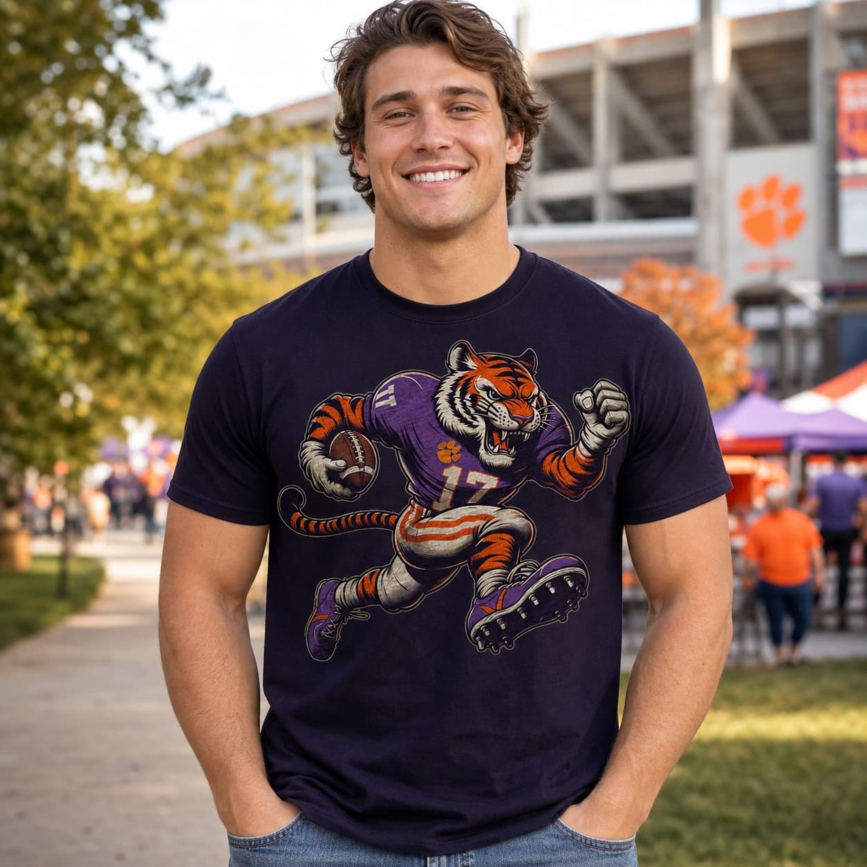 Clemson Tigers Exclusive Retro Football Death Valley Artwork Shirt