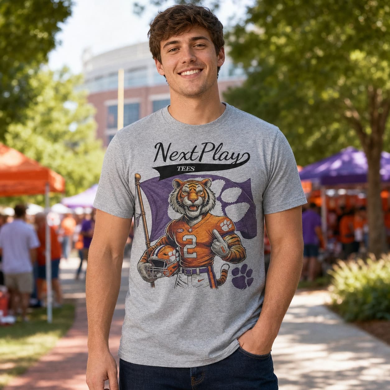 Clemson Tigers Exclusive Retro Football Flag Death Valley Artwork Shirt