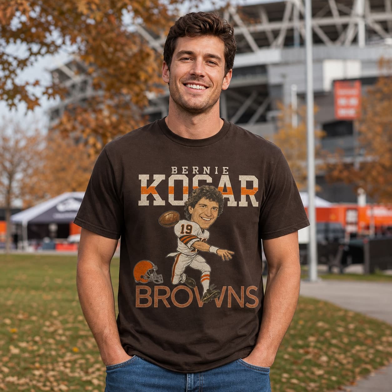 Cleveland Browns Bernie Kosar Exclusive Retro Football 1984 Artwork Shirt