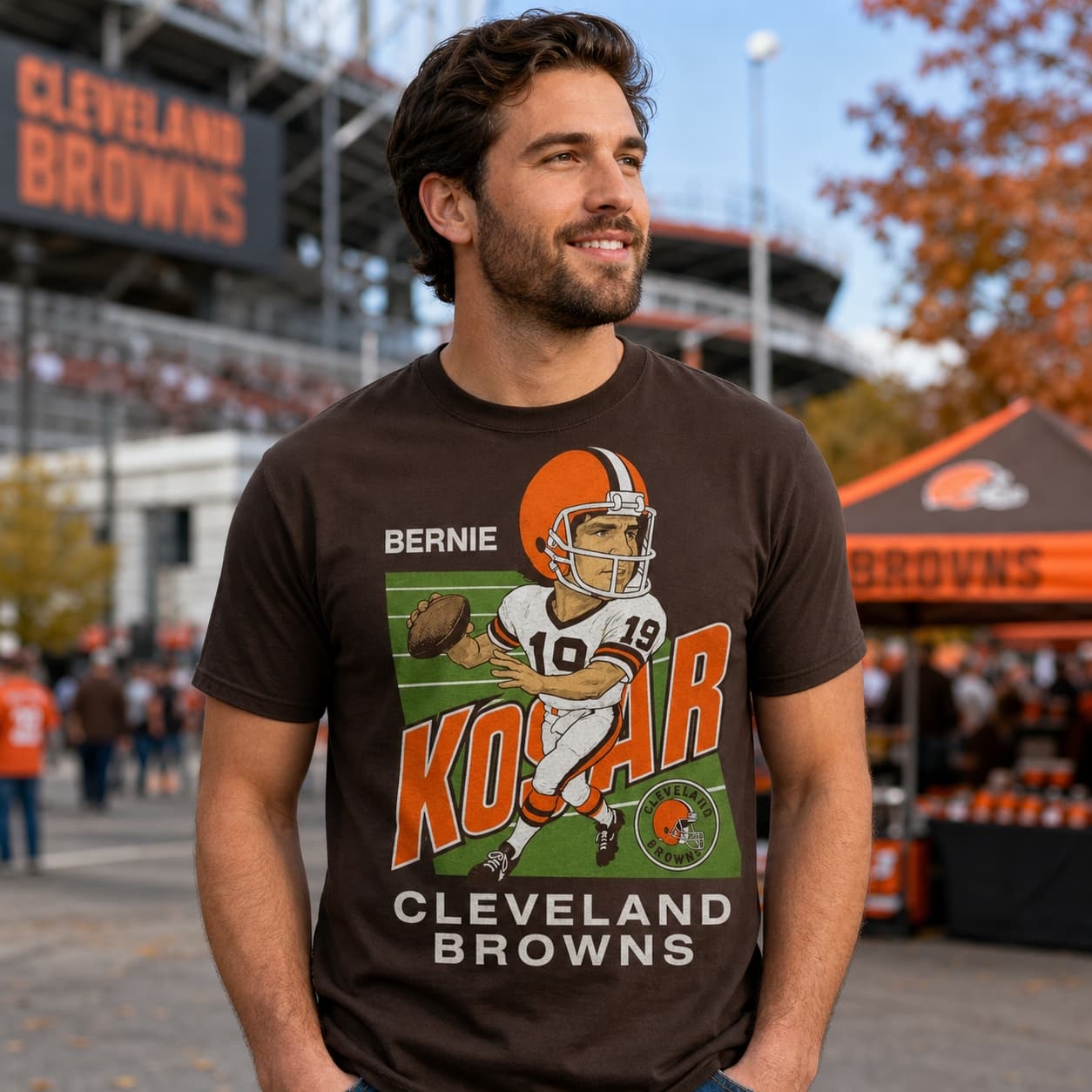 Cleveland Browns Bernie Kosar Exclusive Retro Football 1987 Artwork Shirt