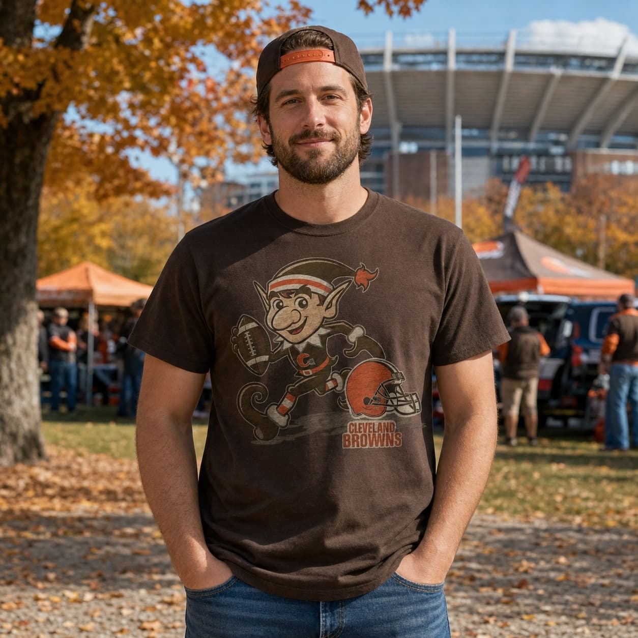 Cleveland Browns Exclusive Retro Elf Football Artwork Shirt