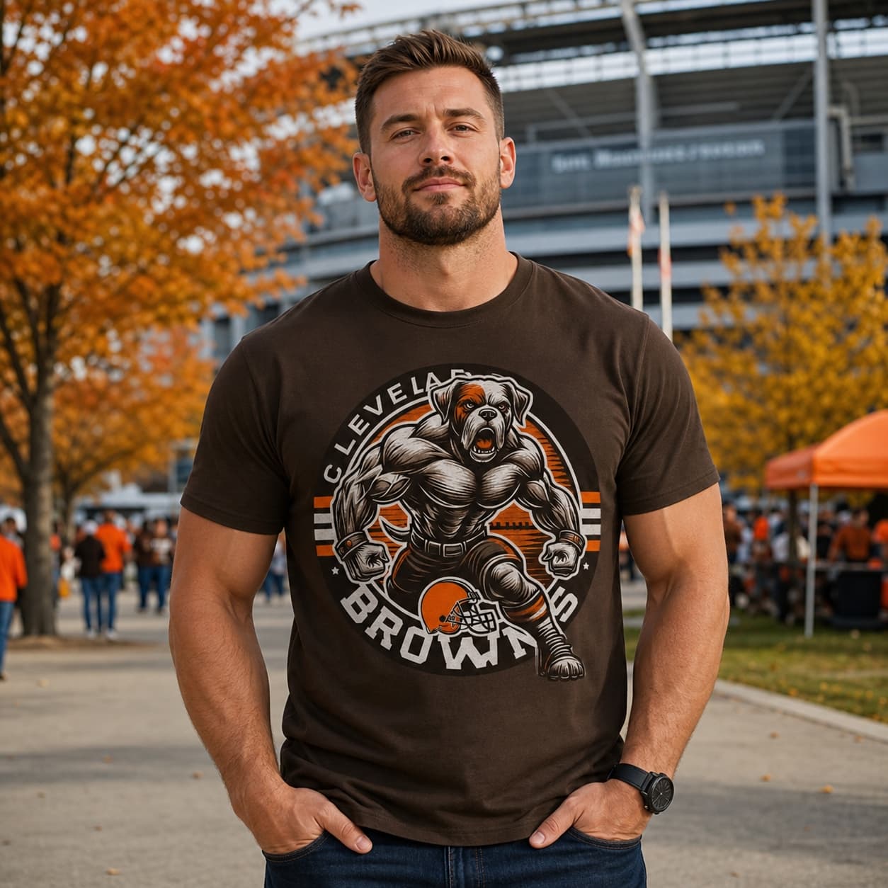 Cleveland Browns Exclusive Retro Football Circle Artwork Shirt
