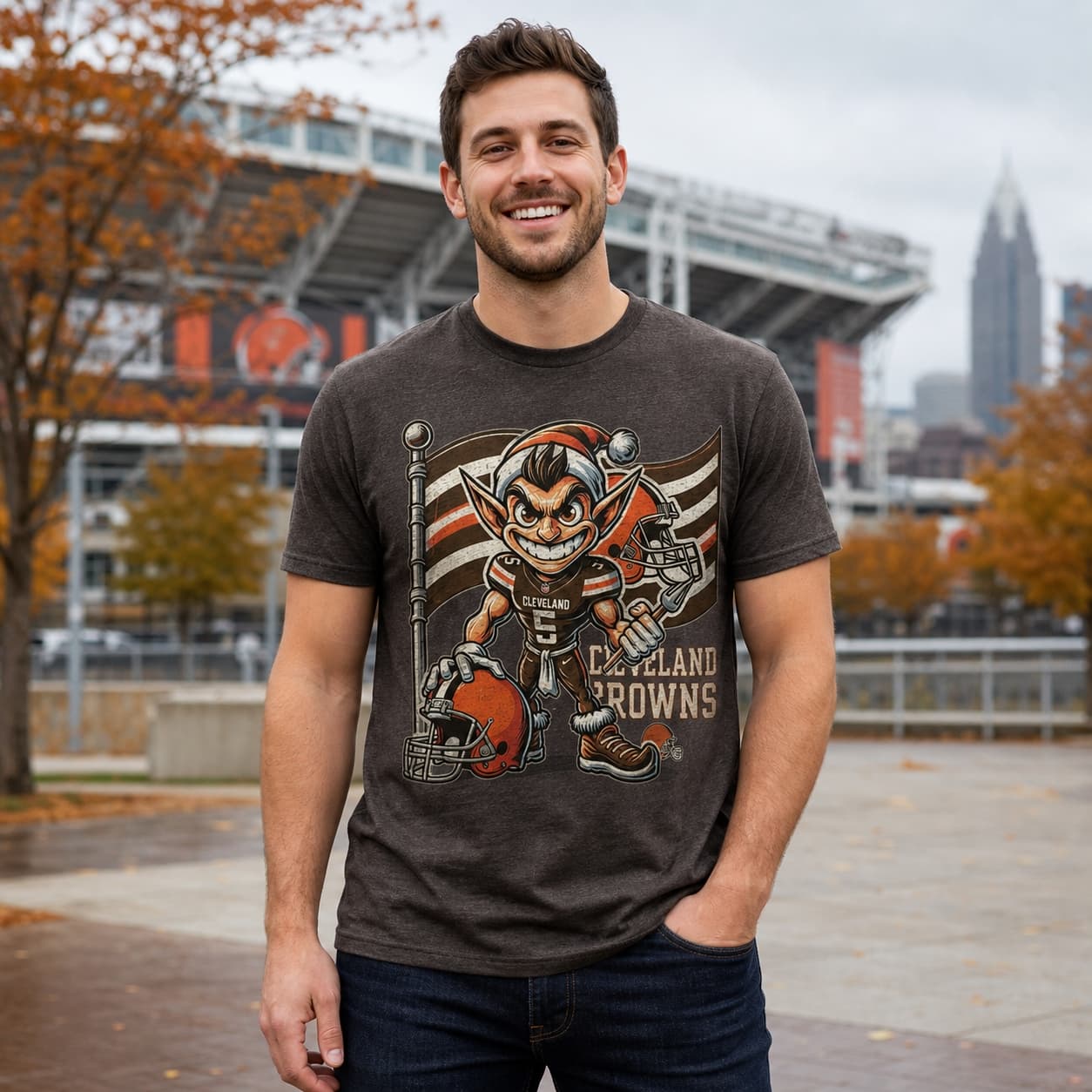 Cleveland Browns Exclusive Retro Football Flag Artwork Shirt
