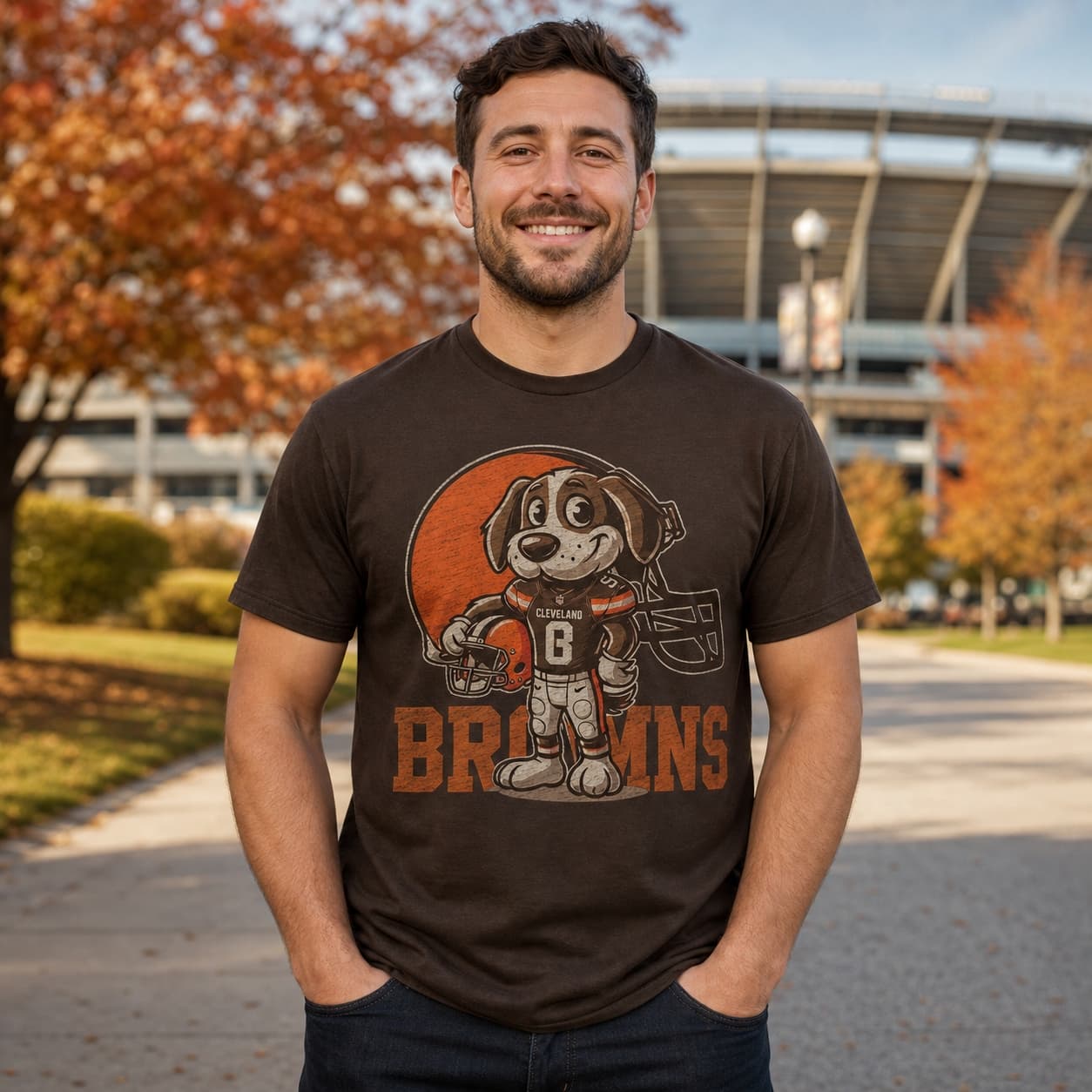 Cleveland Browns Exclusive Retro Football Helmet Artwork Shirt