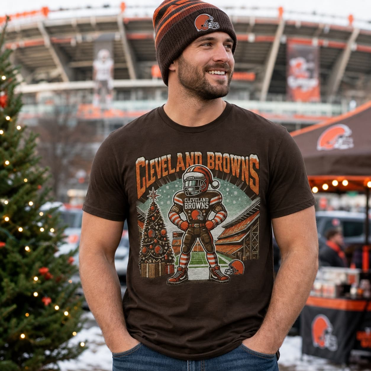 Cleveland Browns Holiday Exclusive Retro Football Artwork Shirt