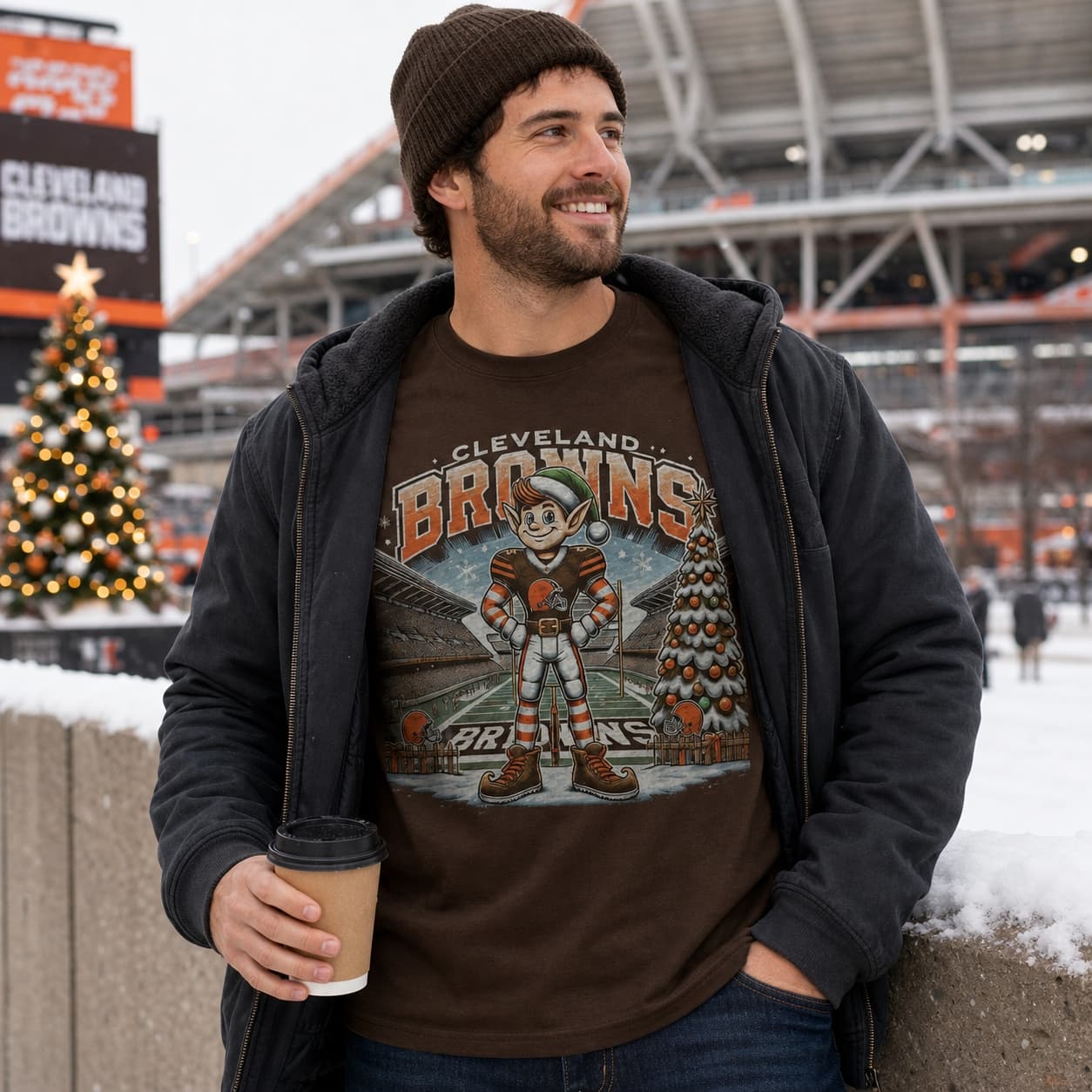 Cleveland Browns Holiday Exclusive Retro Football Mascot Artwork Shirt
