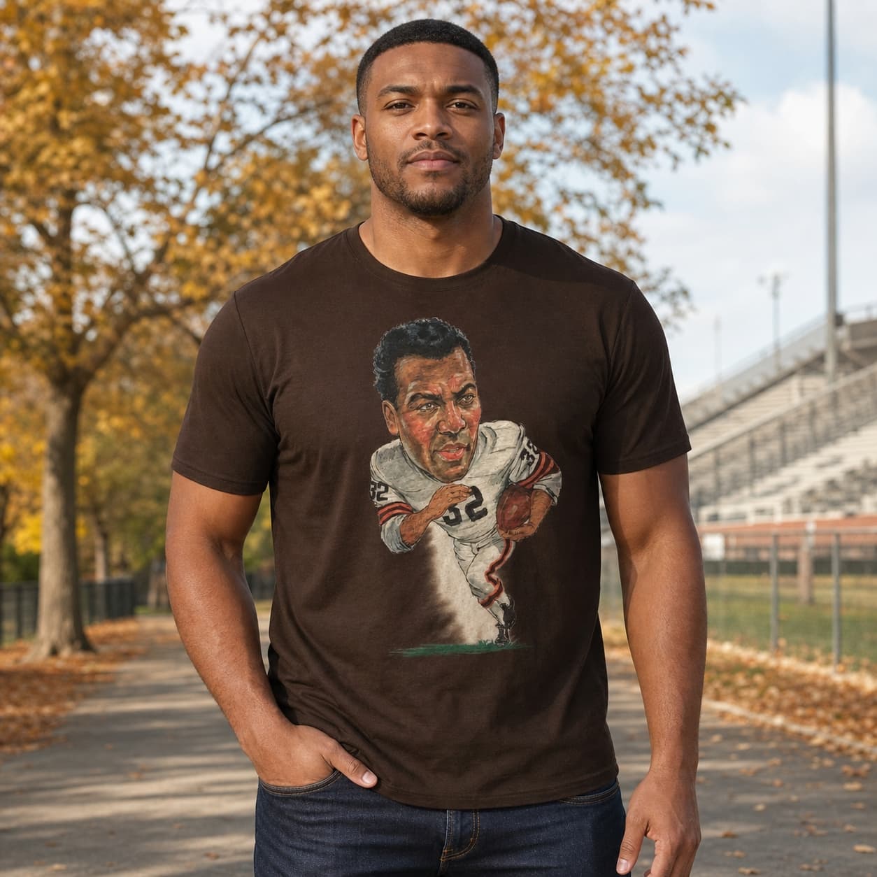 Cleveland Browns Jim Brown Character Exclusive Retro Football Artwork Shirt