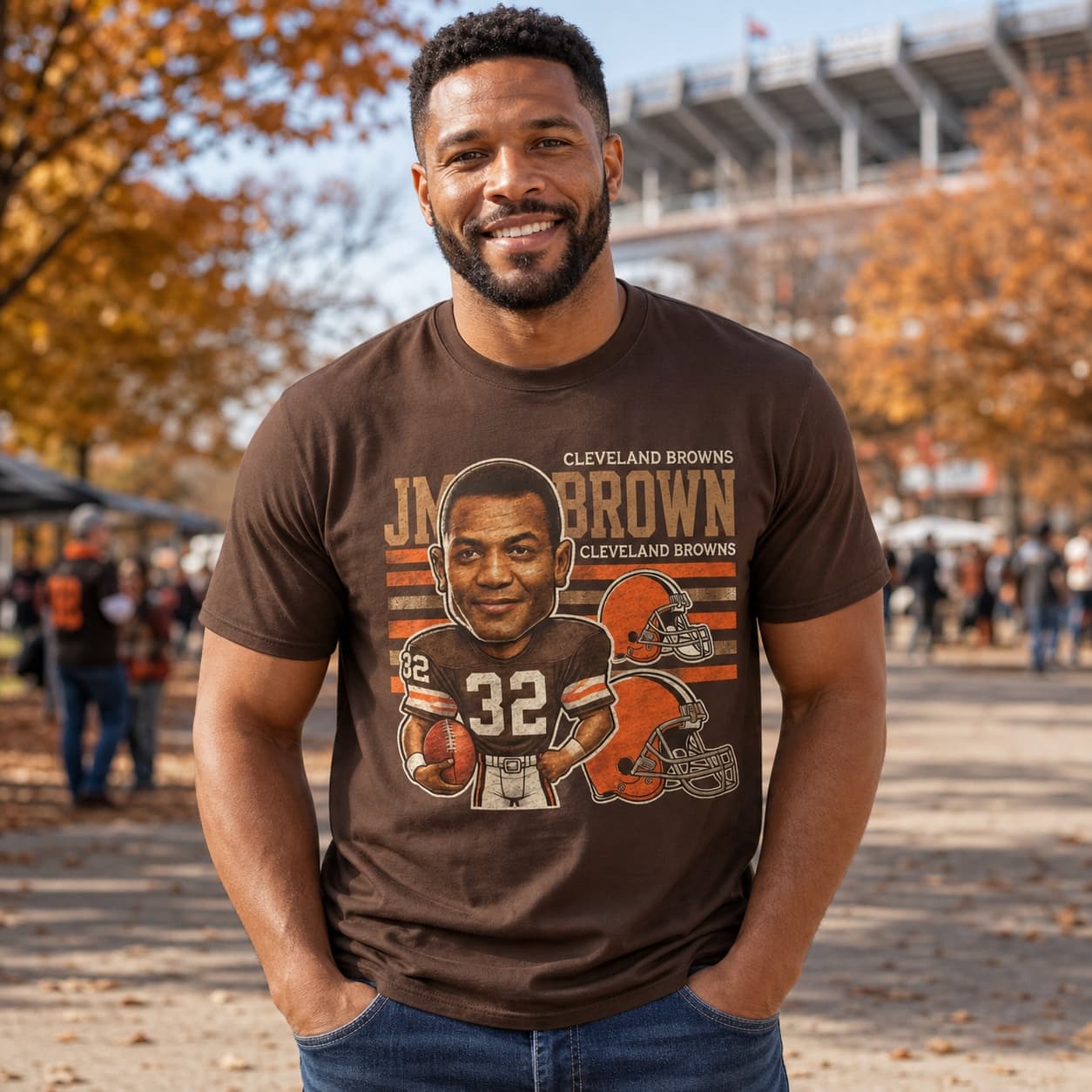 Cleveland Browns Jim Brown Exclusive Retro Football 1958 Artwork Shirt