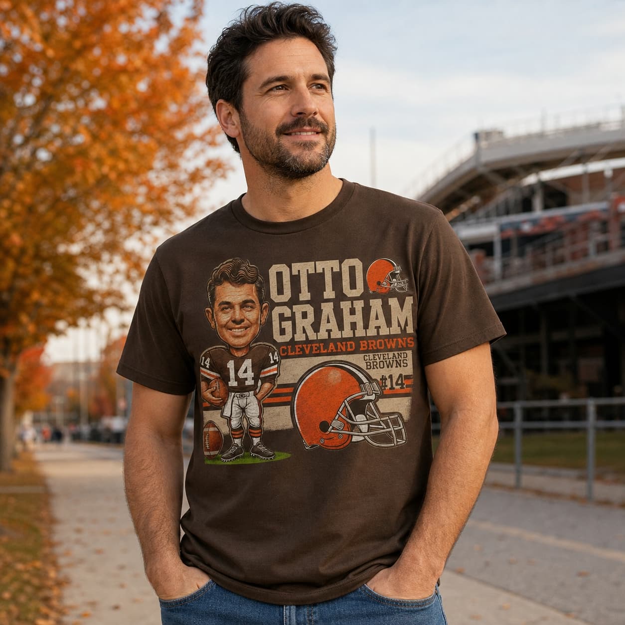 Cleveland Browns Otto Graham Exclusive Retro Football 1950 Artwork Shirt